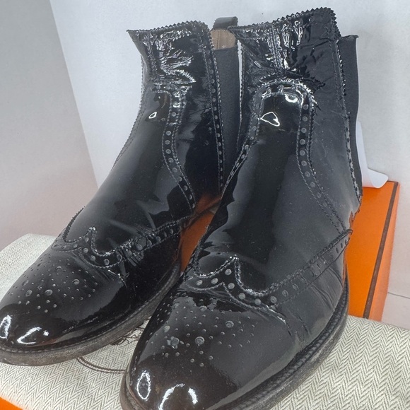 Vintage Hermes Brighton Boots Chelsea Ankle Boots Size 38. main image 4